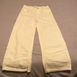 ZARA NWT Girls 9 yr. Mint green wide leg jeans w/ slit at bottom of inner legs